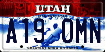 UT license plate A190MN