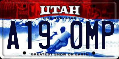 UT license plate A190MP