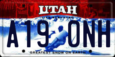UT license plate A190NH