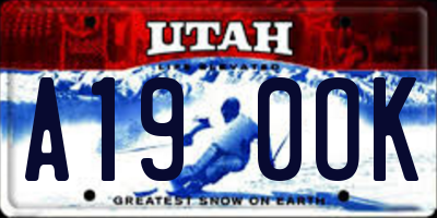 UT license plate A190OK