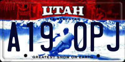 UT license plate A190PJ
