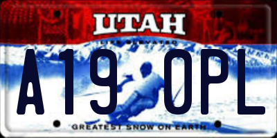 UT license plate A190PL
