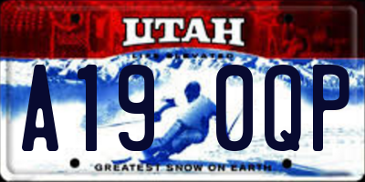 UT license plate A190QP