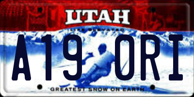 UT license plate A190RI
