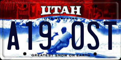 UT license plate A190ST