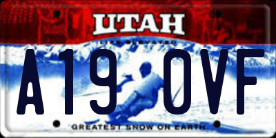 UT license plate A190VF