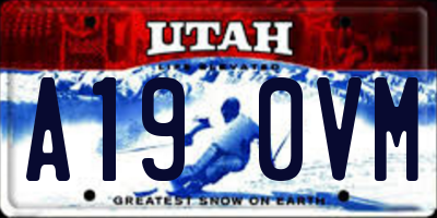 UT license plate A190VM