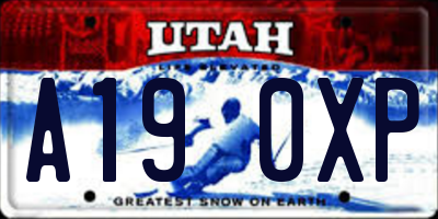 UT license plate A190XP