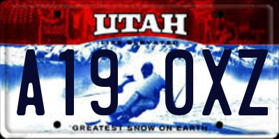 UT license plate A190XZ