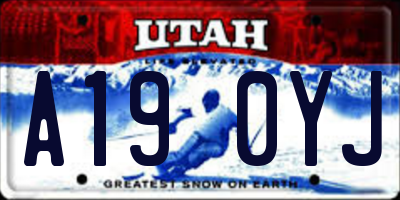 UT license plate A190YJ