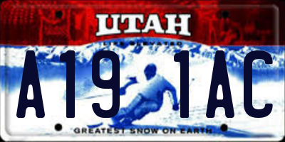 UT license plate A191AC