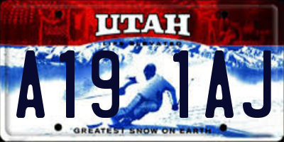 UT license plate A191AJ
