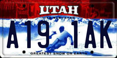 UT license plate A191AK