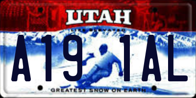 UT license plate A191AL