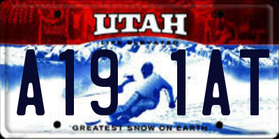 UT license plate A191AT