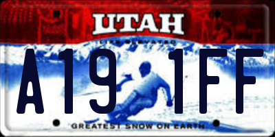 UT license plate A191FF