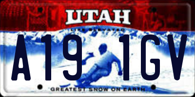 UT license plate A191GV