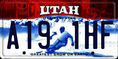 UT license plate A191HF