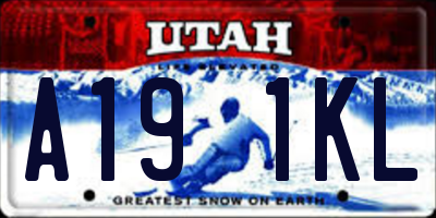UT license plate A191KL