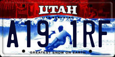 UT license plate A191RF