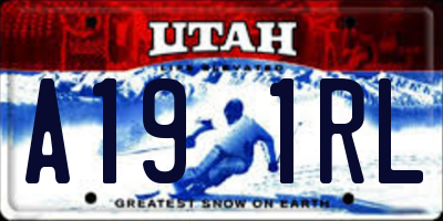 UT license plate A191RL