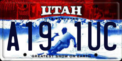 UT license plate A191UC