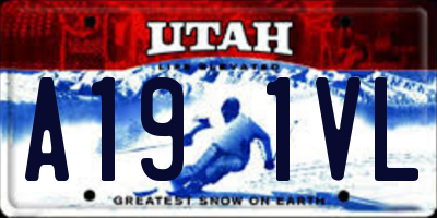 UT license plate A191VL