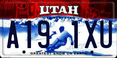 UT license plate A191XU