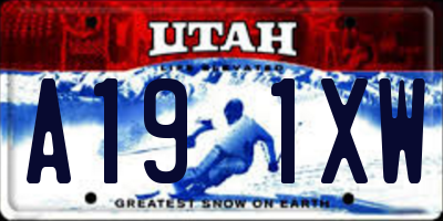 UT license plate A191XW
