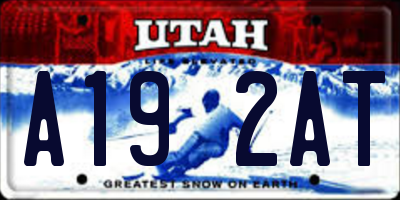 UT license plate A192AT