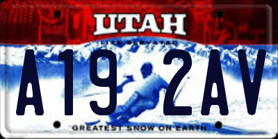 UT license plate A192AV