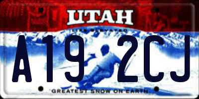 UT license plate A192CJ