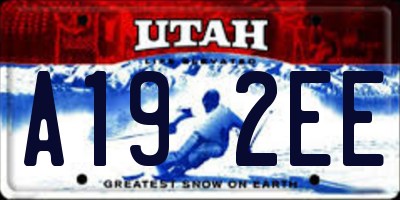 UT license plate A192EE