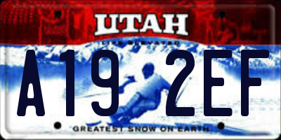 UT license plate A192EF