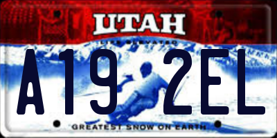 UT license plate A192EL