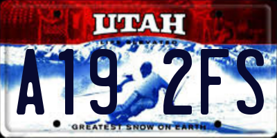 UT license plate A192FS