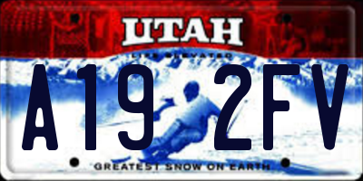 UT license plate A192FV