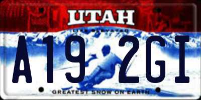 UT license plate A192GI