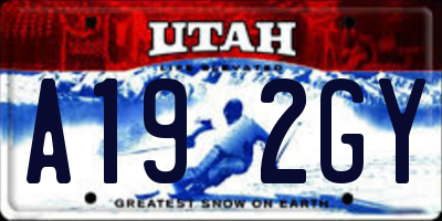 UT license plate A192GY
