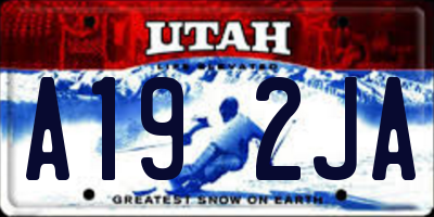 UT license plate A192JA