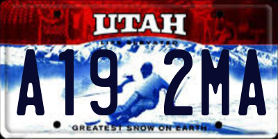 UT license plate A192MA