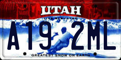 UT license plate A192ML