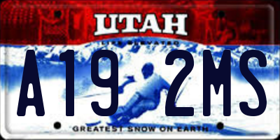 UT license plate A192MS