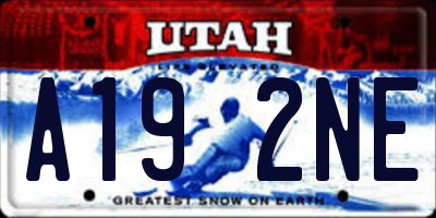 UT license plate A192NE