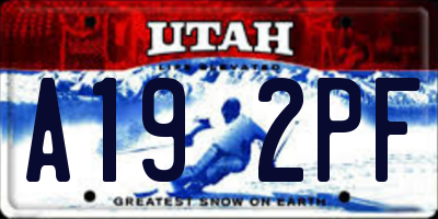 UT license plate A192PF