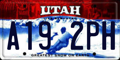 UT license plate A192PH