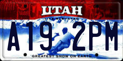 UT license plate A192PM