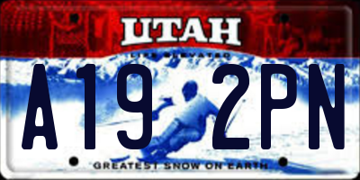 UT license plate A192PN