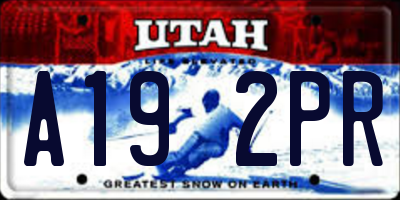 UT license plate A192PR