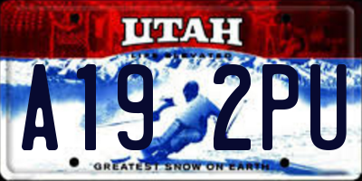 UT license plate A192PU